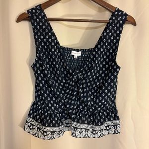 Gianni Bini Ulla Paisley Patterned Crop Top